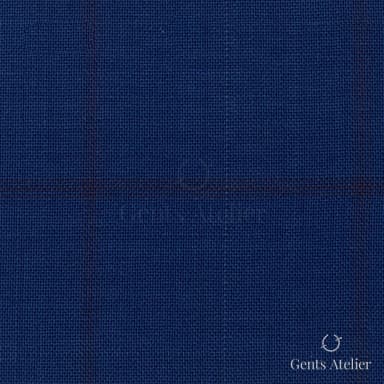 Костюмная ткань Marzoni 608 - 264 / 1500 — Тёмно-синий / Бордовый, в клетку, 100% шерсть