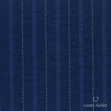 Костюмная ткань Marzoni 628 - 701 / 1200 — Синий / Белый, в полоску, 92% шерсть, 8% Cashmere