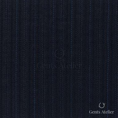 Костюмная ткань Marzoni 725 - 444 / 1400 — Тёмно-синий / Синий, в полоску, 100% шерсть