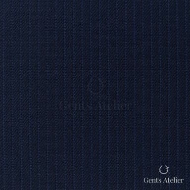 Костюмная ткань Marzoni 725 - 446 / 1300 — Тёмно-синий / Синий, в полоску, 100% шерсть