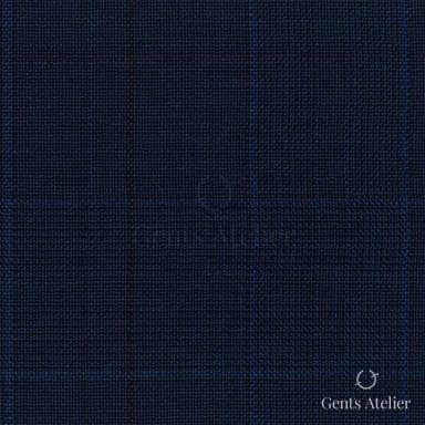Костюмная ткань Marzoni 725 - 456 / 1400 — Тёмно-синий / Синий, виндоупейн, 100% шерсть