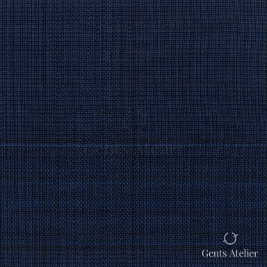 Костюмная ткань Marzoni 725 - 459 / 1300 — Тёмно-синий / Синий, виндоупейн, 100% шерсть