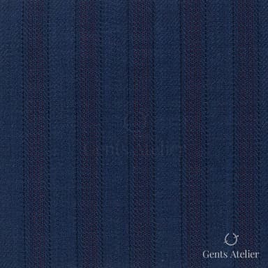 Костюмная ткань Marzoni 725 - 470 / 1300 — Тёмно-синий / Бордовый, в полоску, 100% шерсть