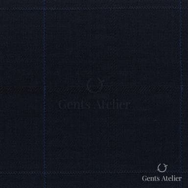 Костюмная ткань Marzoni 725 - 471 / 1300 — Тёмно-синий / Синий, в клетку, 100% шерсть
