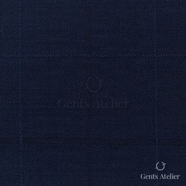 Костюмная ткань Marzoni 725 - 472 / 1400 — Тёмно-синий / Синий, в клетку, 100% шерсть