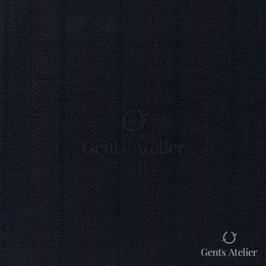 Костюмная ткань Marzoni 725 - 476 / 1300 — Тёмно-синий / Бордовый, в полоску, 100% шерсть