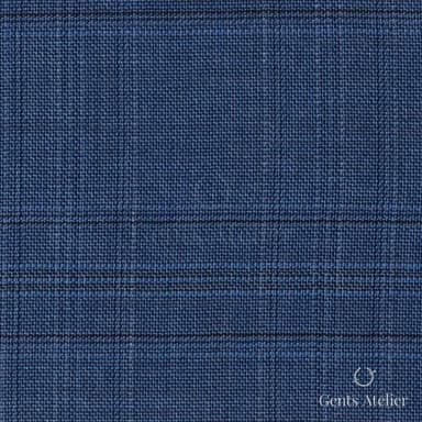 Костюмная ткань Marzoni 725 - 478 / 1300 — Синий / Синий, в клетку, 100% шерсть
