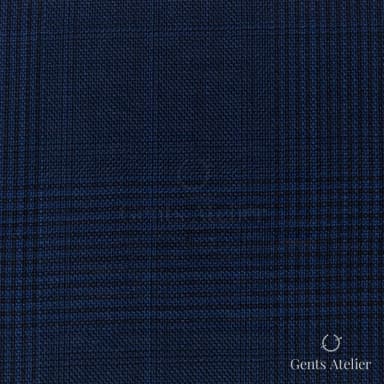 Костюмная ткань Marzoni 725 - 488 / 1500 — Синий / Тёмно-синий, в клетку, 100% шерсть