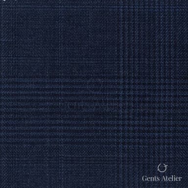 Костюмная ткань Marzoni 725 - 489 / 1500 — Синий / Тёмно-синий, в клетку, 100% шерсть