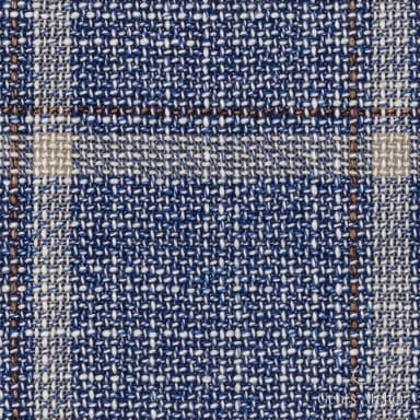 Костюмная ткань Marzoni 609 - 227 / 1200 — Sky Blue / Бежевый, клетка, 90% шерсть, 10% шёлк