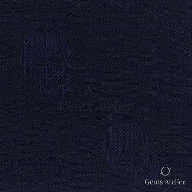 Костюмная ткань Marzoni 609 - 446 / 1000 — Тёмно-синий, узор, 100% шерсть
