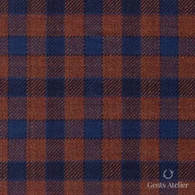 Костюмная ткань Marzoni 600 - 252 / 900 — Brick, клетка, 100% шерсть