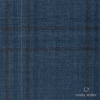 Костюмная ткань Marzoni 600 - 497 / 1000 — Teal / Коричневый, оконная клетка, 100% шерсть