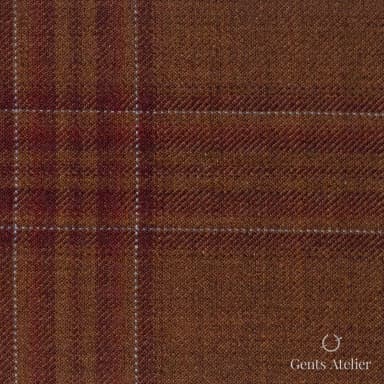 Костюмная ткань Marzoni 600 - 509 / 1000 — Tan / Красный, оконная клетка, 100% шерсть