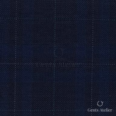 Костюмная ткань Marzoni 607 - 861 / 1000 — Синий / Зелёный, оконная клетка, 100% шерсть