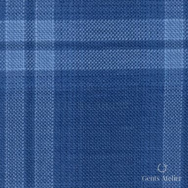 Костюмная ткань Marzoni 609 - 042 / 900 — Синий, оконная клетка, 100% шерсть
