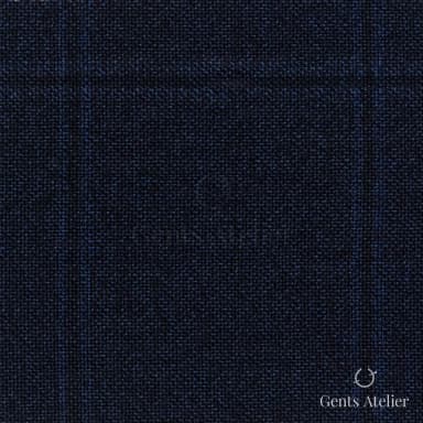 Костюмная ткань Marzoni 621 - 055 / 900 — Тёмно-синий, оконная клетка, 100% шерсть
