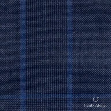 Костюмная ткань Marzoni 621 - 056 / 900 — Синий, оконная клетка, 100% шерсть