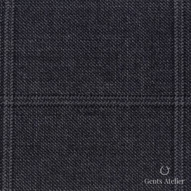 Костюмная ткань Marzoni 621 - 073 / 900 — Антрацит, оконная клетка, 100% шерсть