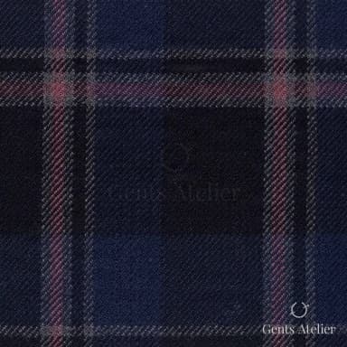 Костюмная ткань Marzoni 655 - 001 / 1200 — Синий / Pink, клетка, 95% шерсть, 5% кашемир