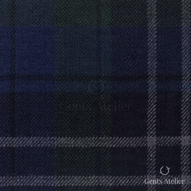 Костюмная ткань Marzoni 655 - 002 / 1200 — Синий / Зелёный, клетка, 95% шерсть, 5% кашемир