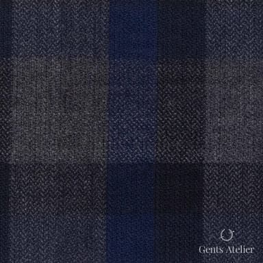 Костюмная ткань Marzoni 655 - 007 / 1200 — Синий / Серый, клетка, 95% шерсть, 5% кашемир