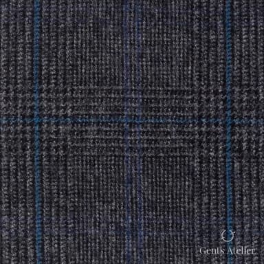 Костюмная ткань Marzoni 655 - 037 / 1200 — Серый / Синий, узор, 100% шерсть