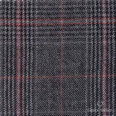 Костюмная ткань Marzoni 655 - 039 / 1200 — Серый / Pink, оконная клетка, 95% шерсть, 5% кашемир