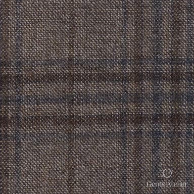 Костюмная ткань Marzoni 655 - 040 / 1200 — Тауп / Синий, клетка, 95% шерсть, 5% кашемир
