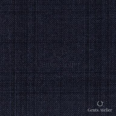 Костюмная ткань Marzoni 655 - 041 / 1200 — Тёмно-синий, оконная клетка, 100% шерсть
