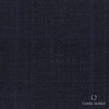 Костюмная ткань Marzoni 608 - 235 / 1500 — Антрацит / Фиолетовый, оконная клетка, 100% шерсть