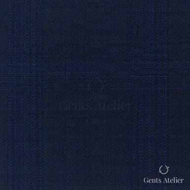 Костюмная ткань Marzoni 608 - 237 / 1500 — Тёмно-синий, оконная клетка, 100% шерсть