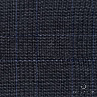 Костюмная ткань Marzoni 608 - 254 / 1500 — Антрацит, оконная клетка, 100% шерсть
