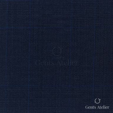 Костюмная ткань Marzoni 608 - 256 / 1500 — Тёмно-синий, оконная клетка, 100% шерсть