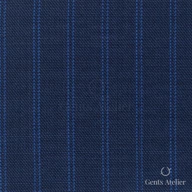 Костюмная ткань Marzoni 608 - 265 / 1500 — Синий, полоса, 100% шерсть