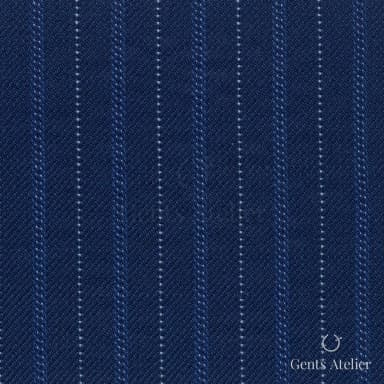 Костюмная ткань Marzoni 628 - 701 / 1200 — Синий / Белый, полоса, 92% шерсть, 8% кашемир