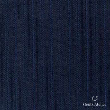 Костюмная ткань Marzoni 725 - 445 / 1400 — Тёмно-синий / Синий, полоса, 100% шерсть