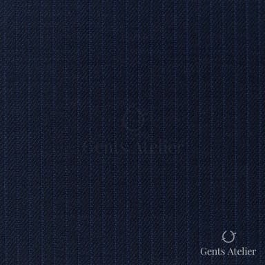 Костюмная ткань Marzoni 725 - 446 / 1300 — Тёмно-синий / Синий, полоса, 100% шерсть