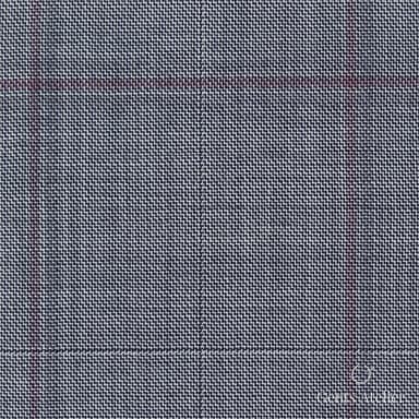 Костюмная ткань Marzoni 725 - 464 / 1300 — Серый / Бордовый, оконная клетка, 100% шерсть