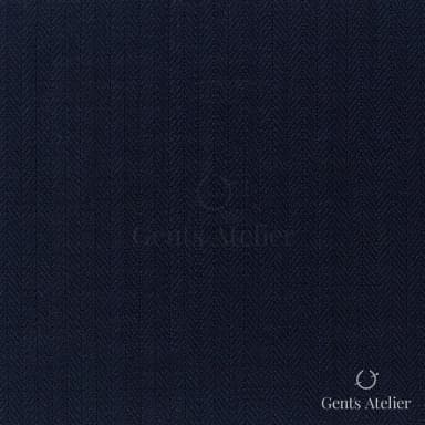 Костюмная ткань Marzoni 725 - 466 / 1400 — Тёмно-синий, ёлочка, 100% шерсть