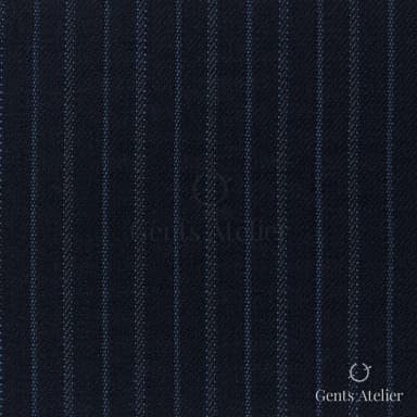 Костюмная ткань Marzoni 725 - 474 / 1300 — Тёмно-синий / Синий, полоса, 100% шерсть