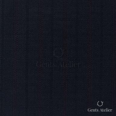 Костюмная ткань Marzoni 725 - 476 / 1300 — Тёмно-синий / Бордовый, полоса, 100% шерсть