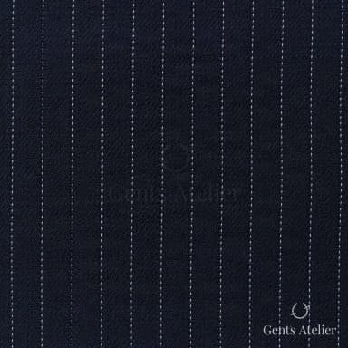 Костюмная ткань Marzoni 725 - 483 / 1400 — Тёмно-синий / Белый, полоса, 100% шерсть