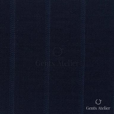 Костюмная ткань Marzoni 725 - 487 / 1500 — Тёмно-синий / Синий, полоса, 100% шерсть