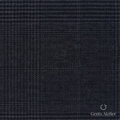 Костюмная ткань Marzoni 725 - 490 / 1500 — Серый / Антрацит, оконная клетка, 100% шерсть