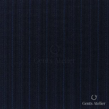 Костюмная ткань Marzoni 725 - 498 / 1500 — Тёмно-синий / Синий, полоса, 100% шерсть