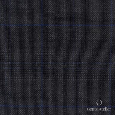 Костюмная ткань Marzoni 609 - 841 / 1000 — Тёмно-серый / Синий, виндоупейн, 100% шерсть