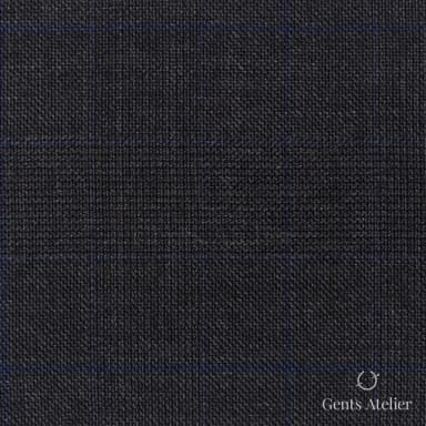 Костюмная ткань Marzoni 609 - 858 / 1000 — Тёмно-серый / Синий, виндоупейн, 100% шерсть