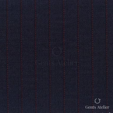 Костюмная ткань Marzoni 621 - 147 / 900 — Тёмно-синий / Красный, в полоску, 100% шерсть