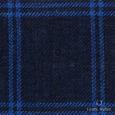 Костюмная ткань Marzoni 613 - 552 / 800 — Тёмно-синий, виндоупейн, 100% Linen
